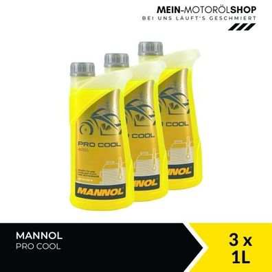 Mannol Pro Cool Kühlerfrostschutz 3x1 Liter