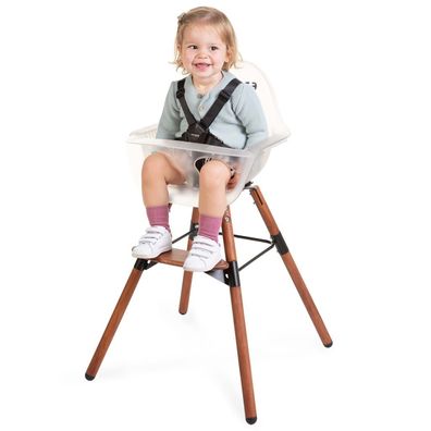 Childhome 2-in-1 Hochstuhl mit Stoßfänger Evolu 2 Transparent