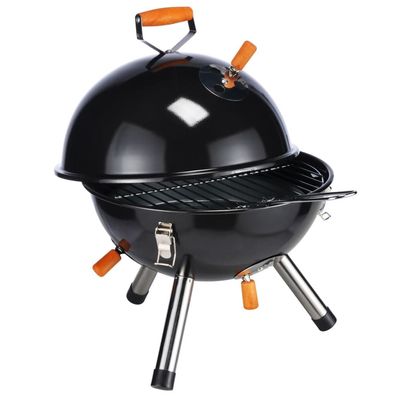 HI Mini-Holzkohlegrill Schwarz