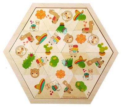 Holzspielzeug Legepuzzle Lama BxHxT 28,5x25x0,6cm NEU Puzzleteil Holzpuzzle