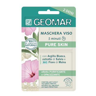 GEOMAR Idratante Anti stress Gesichtsmaske 2x7,5ml mit Aloe Vera und Malve Blüten