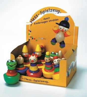 Babyspielzeug Display mit 12 Stehaufmännchen BxLxH 50x50x80mm NEU Männchen