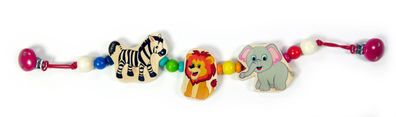 Babyspielzeug Kinderwagenkette Elefant Löwe Zebra BxLxH 520x25x80mm NEU