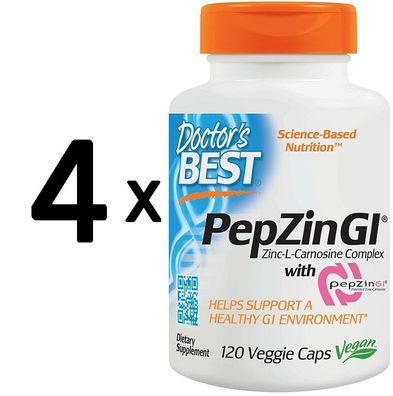 4 x PepZin GI - 120 vcaps