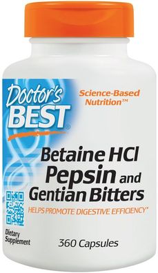 Betaine HCl Pepsin & Gentian Bitters - 360 caps