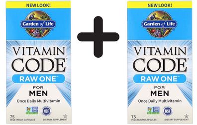 2 x Vitamin Code RAW ONE - for Men - 75 caps