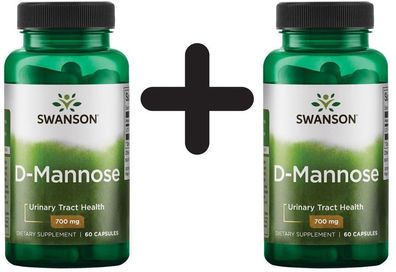 2 x D-Mannose, 700mg - 60 caps