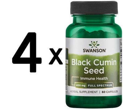 4 x Full Spectrum Black Cumin Seed, 400mg - 60 caps