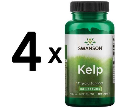 4 x Kelp (Iodine Source), 225mcg - 250 tabs