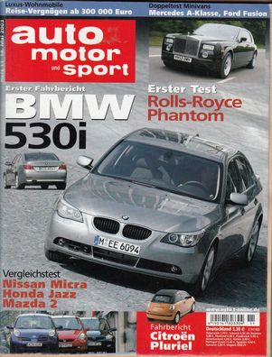 auto motor und sport 11/2003 - BMW 530i, Audi, Rolls Royce, Lotus, Wohnmobile, DTM,