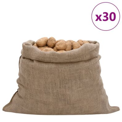 vidaXL Jutesäcke 30 Stk. 100x110 cm 100% Jute 220 g/m²