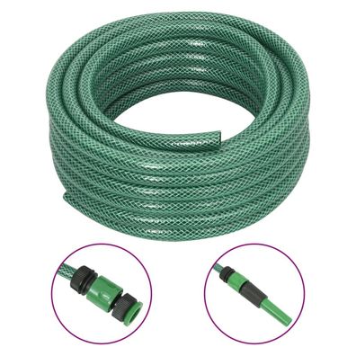 vidaXL Gartenschlauch mit Kupplung-Set Grün 0,5" 20 m PVC