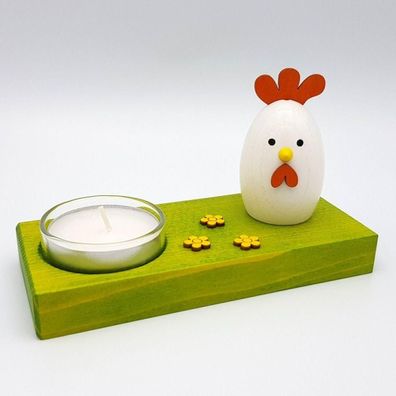 Kerzenhalter Huhn mit Teelicht BxHxT 12,5x7,6x5,5cm NEU Weihnachtssockel Kerze Te