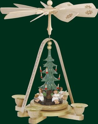 Tischpyramide Engel mit Christbaum Höhe= 28cm NEU Holzpyramide Tischdekoration De