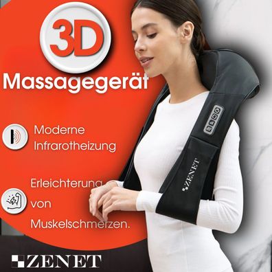 Shiatsu Nackenmassagegerät und rückenmassagegerät mit wärmefunktion - ZENET-758