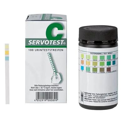 Servotest Diagnose Urin Teststreifen PH, Glucose, Protein, 100 Streifen