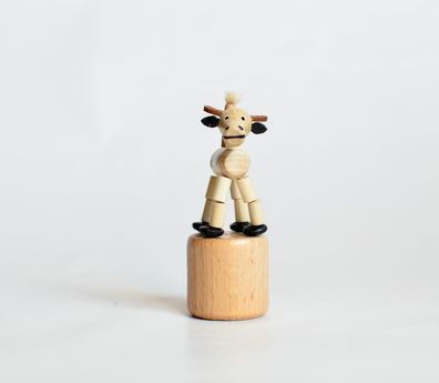 Holzspielzeug Wackelfigur Kuh Höhe=7cm NEU Spielzeug Wackeln Wackeltier Wackel