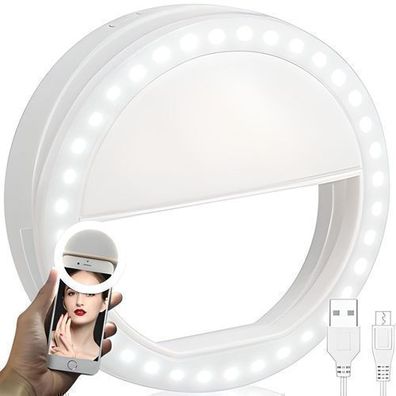 Selfie LED Ring Licht für Handy Lampen für Smartphone Phone Ringlicht mit USB Retoo