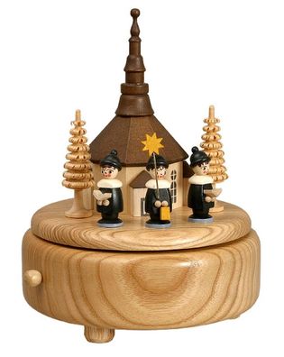 Spieldose mit Kirche Kurrende bunt BxHxT 13x16x13cm NEU Spieluhr Spielwerk Musik