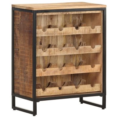 vidaXL Weinschrank 62x33x78,5 cm Raues Mangoholz