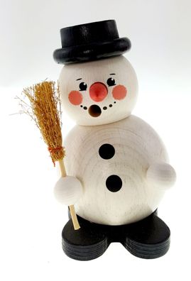 Räuchermann Schneemann mit Besen BxHxT 8,5x12x8,5cm NEU Schneemensch Schneefigur