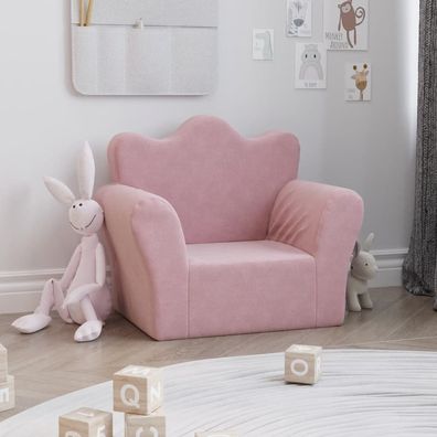 vidaXL Kindersofa Rosa Weich Plüsch