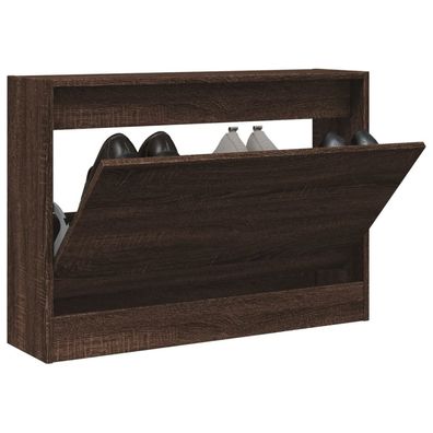 vidaXL Schuhschrank Braun Eichen-Optik 80x21x57 cm Holzwerkstoff
