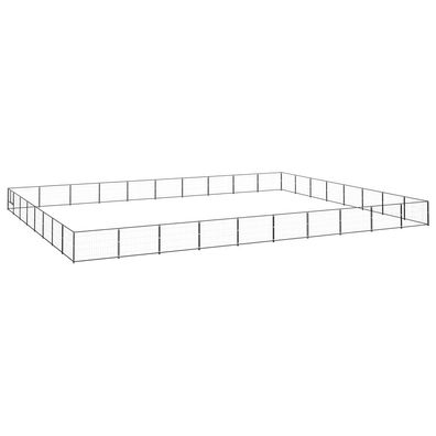 vidaXL Hundezwinger Schwarz 80 m² Stahl