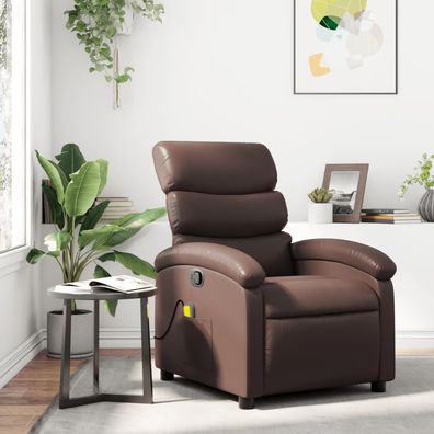 vidaXL Massagesessel Braun Kunstleder