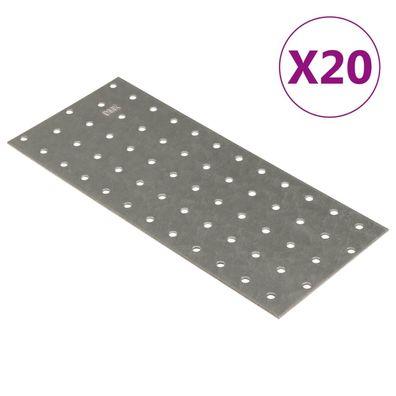 vidaXL Lochplatten 20 Stk. 2 mm 240x100 mm Verzinkter Stahl