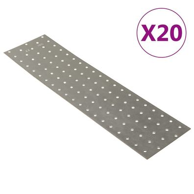 vidaXL Lochplatten 20 Stk. 2 mm 400x100 mm Verzinkter Stahl