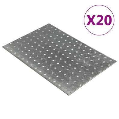 vidaXL Lochplatten 20 Stk. 2 mm 300x200 mm Verzinkter Stahl