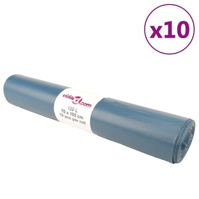 vidaXL Müllsäcke 100 Stk. Blau 120 L