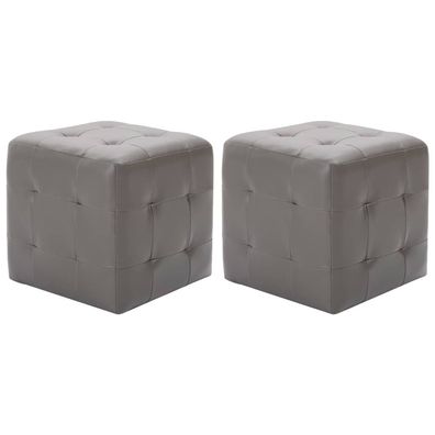 vidaXL Pouf 2 Stk. Grau 30x30x30 cm Kunstleder