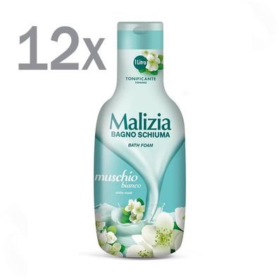 Malizia muschio bianco / weisser Moschus Badeschaum 12x 1000ml