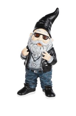 Gartenzwerg Mr. Cool, Gnome für Draußen, wetterfeste Gartendeko, Geschenkidee Schwarz