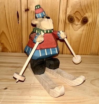 Holzfigur Elch Kiddie geschnitzt Höhe 9cm NEU Figuren Schnitzen Holz Wald