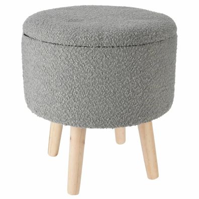 Home&Styling Hocker mit Stauraum Ø35x40 cm Hellgrau