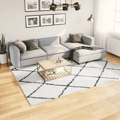 vidaXL Shaggy-Teppich Pamplona Hochflor Modern Creme Schwarz 200x280cm