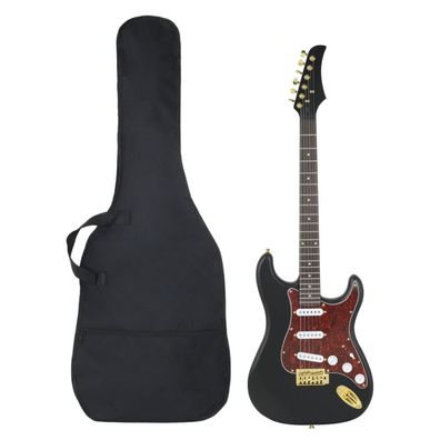 vidaXL E-Gitarre für Anfänger mit Tasche Schwarz und Gold 4/4 39"