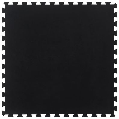 vidaXL Gummi-Bodenfliese Schwarz 12 mm 100x100 cm