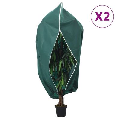 vidaXL Wintervlies mit Reißverschluss 2 Stk. 70 g/m² 1x1,55 m