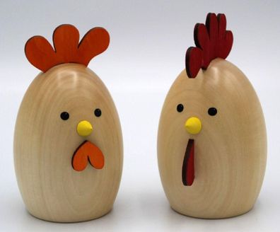 Osterdekoration Huhn &amp; Hahn natur BxHxT 3,5x6x4cm NEU Osterdeko Osterhasenfigur O