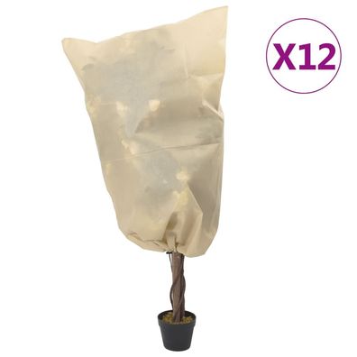 vidaXL Wintervlies mit Kordelzug 12 Stk. 70 g/m² 0,8x1 m