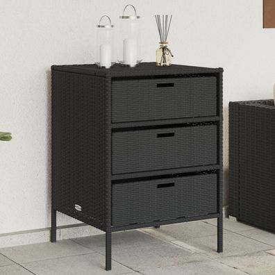 vidaXL Gartenschrank Schwarz 55x59x80 cm Poly Rattan