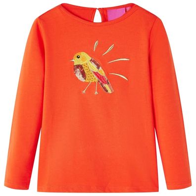 Kinder-Langarmshirt Dunkelorange 128