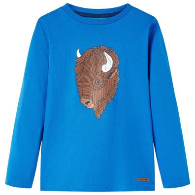 Kinder-Langarmshirt Kobaltblau 116