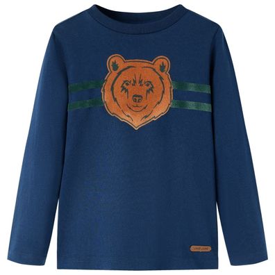 Kinder-Langarmshirt Marineblau 128