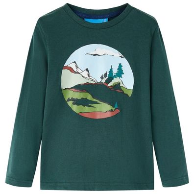 Kinder-Langarmshirt Dunkelgrün 104