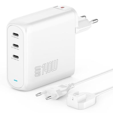 4smarts Ladegerät GaN Flex Pro 140W 3 USB-C, weiß